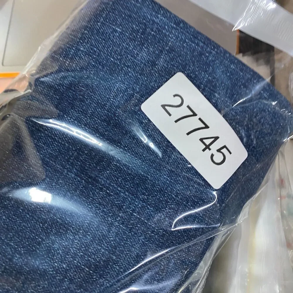 TK Alex Jeans Men 36*34 Blue Denim Medium Wash Mid Rise Slim Boot Pockets Solid